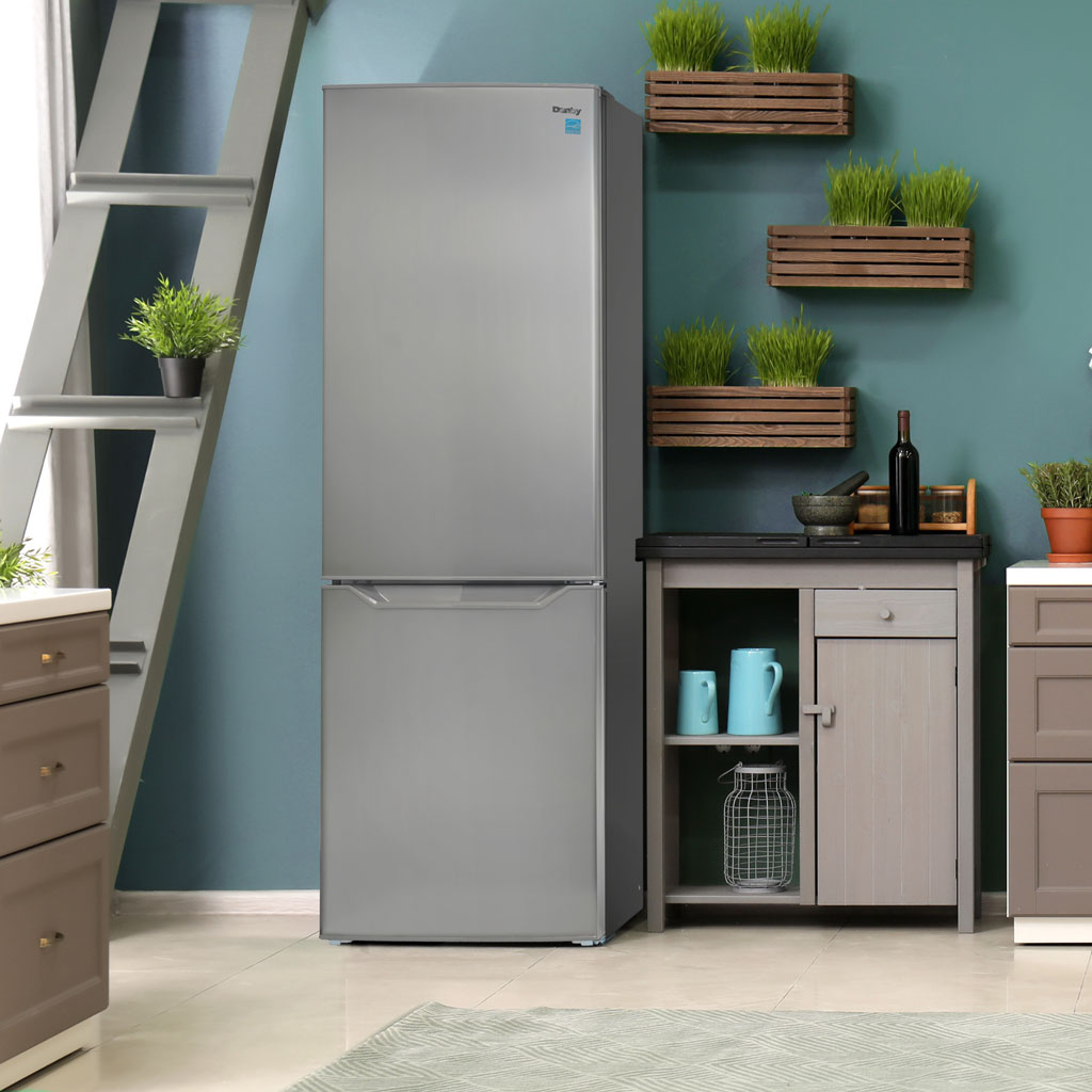 Danby 10.3 cu. ft. Bottom Mount Apartment Size Fridge in Stainless Steel - (DBMF100B1SLDB) - DANBY