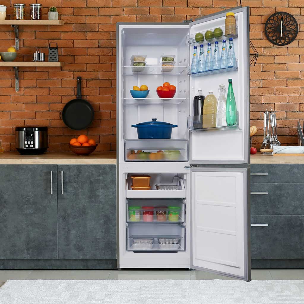 Danby 10.3 cu. ft. Bottom Mount Apartment Size Fridge in Stainless Steel - (DBMF100B1SLDB) - DANBY