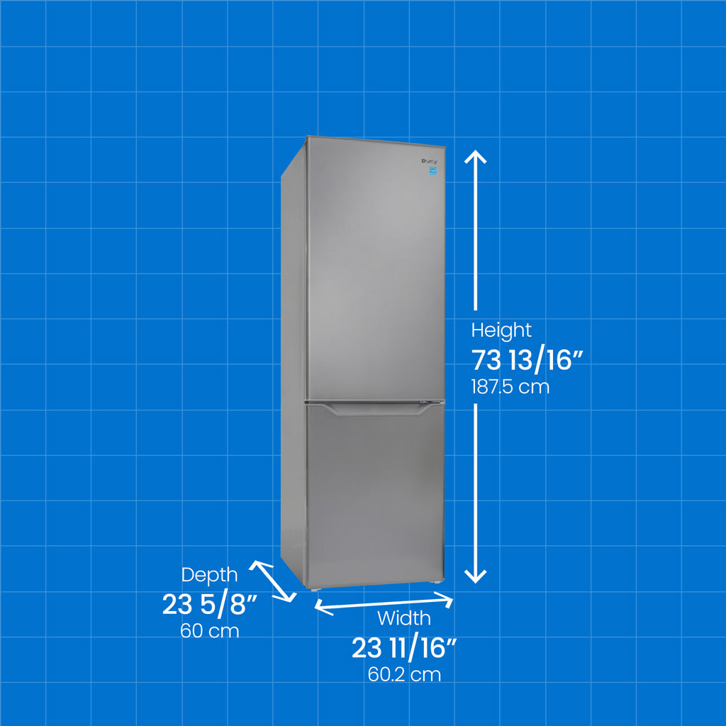 Danby 10.3 cu. ft. Bottom Mount Apartment Size Fridge in Stainless Steel - (DBMF100B1SLDB) - DANBY