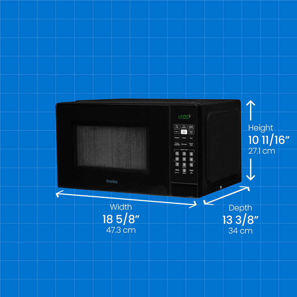 DBMW0921BBB- Danby 0.9 cu. ft. Countertop Microwave in Black - (DBMW0921BBB) -