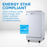 Danby 18" Wide Portable Dishwasher in White - (DDW1805EWP) - DANBY