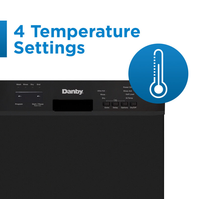 Danby 18" Wide Built-in Dishwasher in Black - (DDW18D1EB) - DANBY