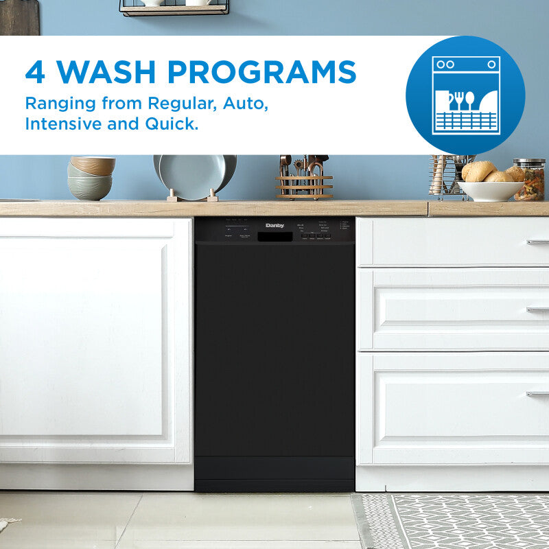 Danby 18" Wide Built-in Dishwasher in Black - (DDW18D1EB) - DANBY