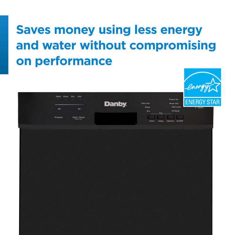 Danby 18" Wide Built-in Dishwasher in Black - (DDW18D1EB) - DANBY