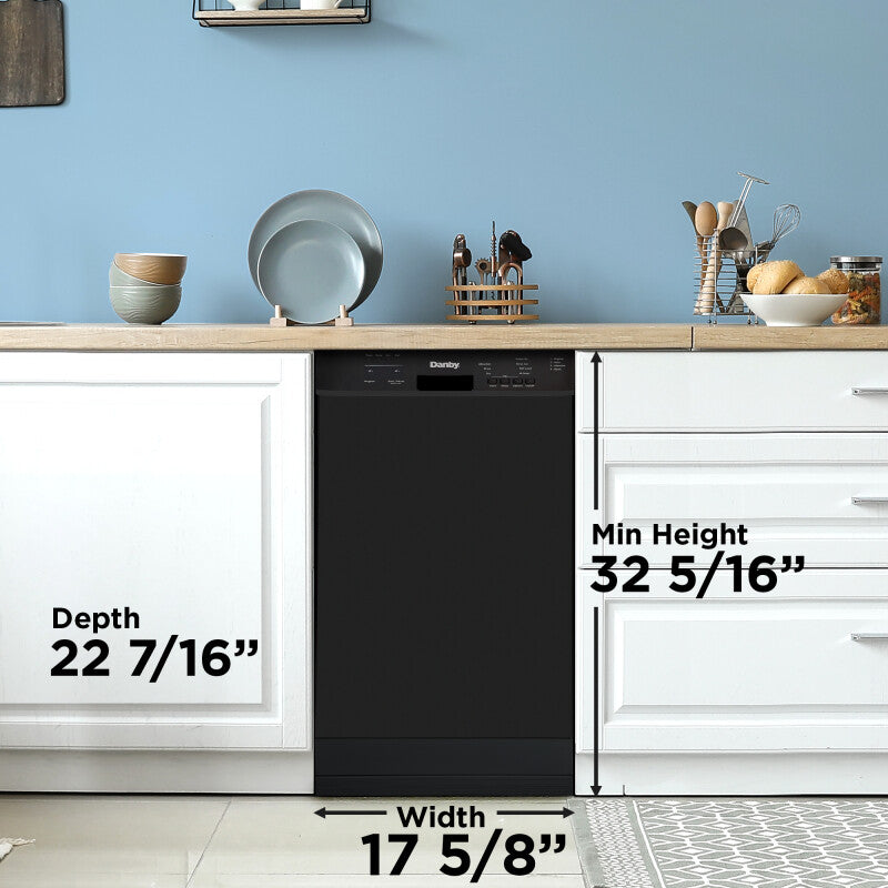 Danby 18" Wide Built-in Dishwasher in Black - (DDW18D1EB) - DANBY