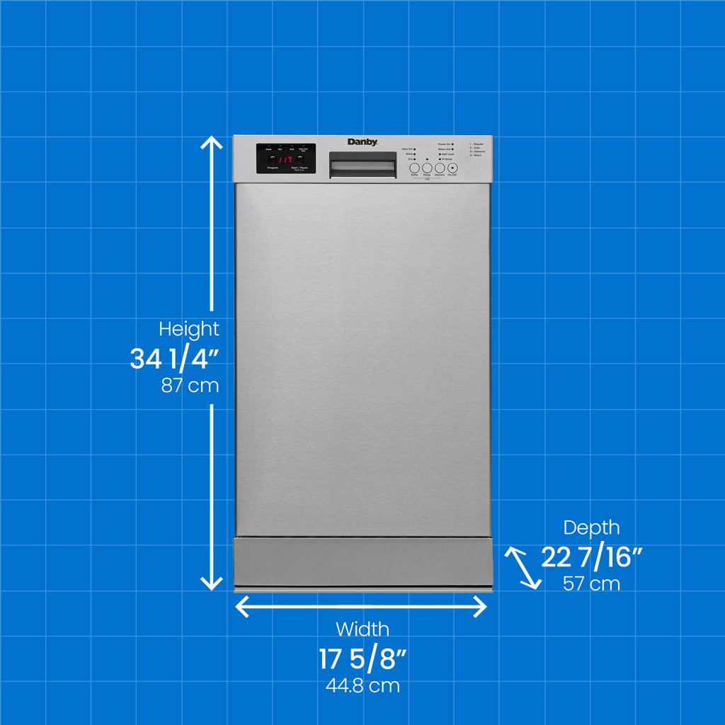 Danby 18" Wide Built-in Dishwasher in Stainless Steel - (DDW18D1ESS) - DANBY