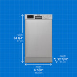 Danby 18" Wide Built-in Dishwasher in Stainless Steel - (DDW18D1ESS) - DANBY