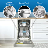 Danby 18" Wide Built-in Dishwasher in Stainless Steel - (DDW18D1ESS) - DANBY