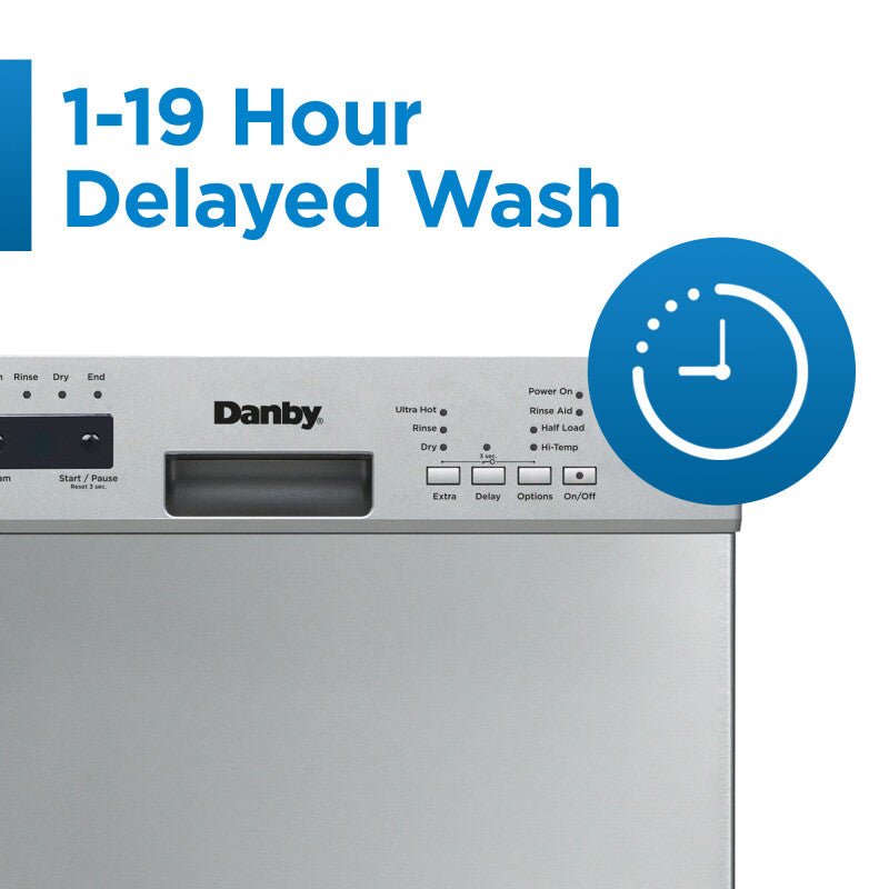 Danby 18" Wide Built-in Dishwasher in Stainless Steel - (DDW18D1ESS) - DANBY