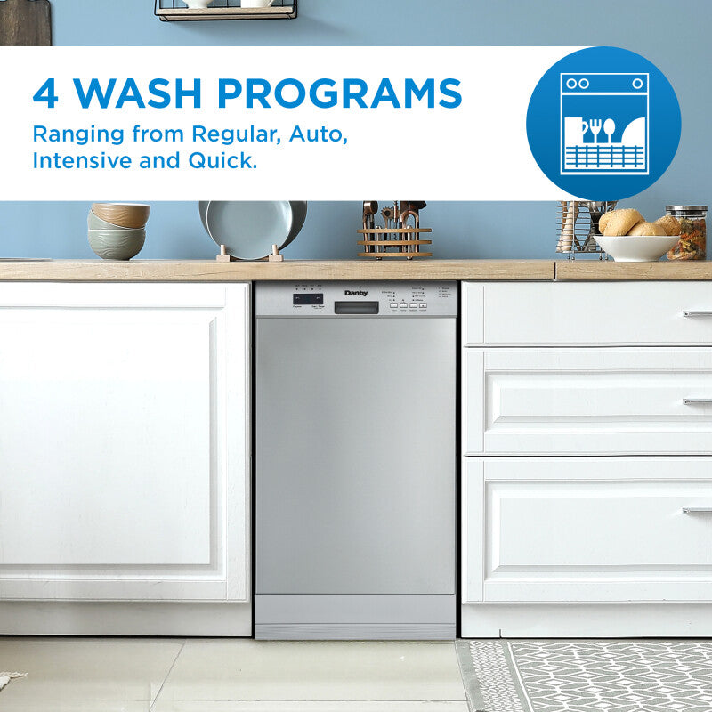 Danby 18" Wide Built-in Dishwasher in Stainless Steel - (DDW18D1ESS) - DANBY