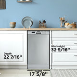 Danby 18" Wide Built-in Dishwasher in Stainless Steel - (DDW18D1ESS) - DANBY