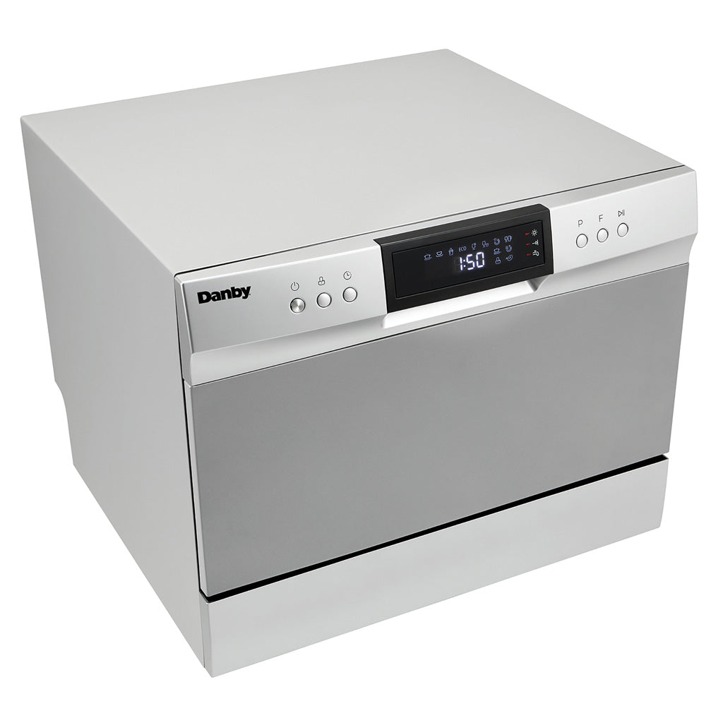 Danby 6 Place Setting Countertop Dishwasher in Silver - (DDW631SDB) - DANBY
