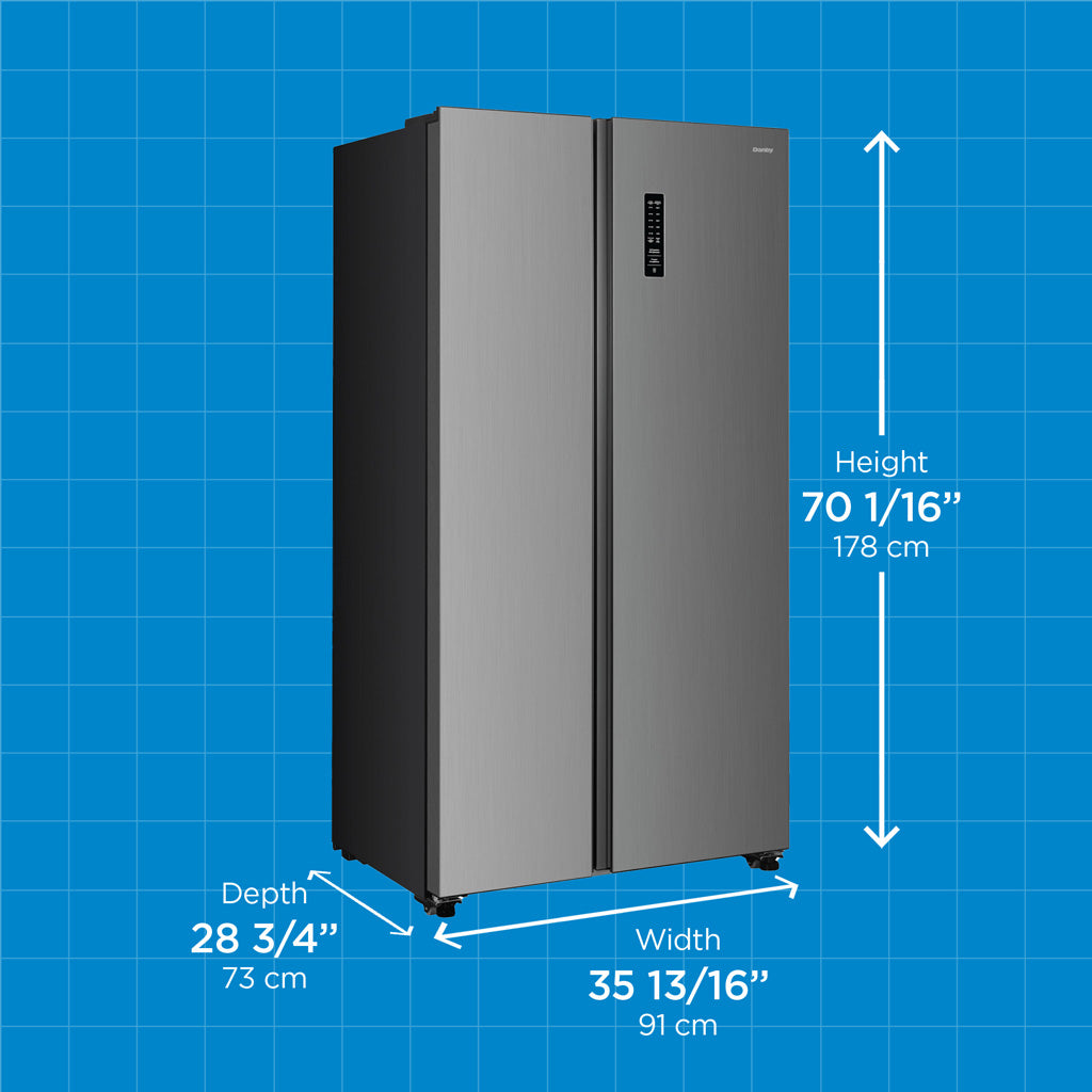 21.2 Cu. Ft. Side-by-side Refrigerator Look - (DFF212B1SLDB) - DANBY