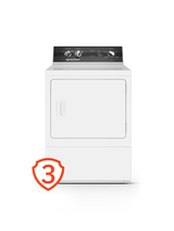 Speed Queen DR3004WE electric dryer front view with 3 year warranty badge