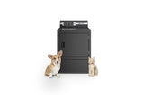 Speed Queen DR7004BE matte black electric dryer front view with Pet Plus badge