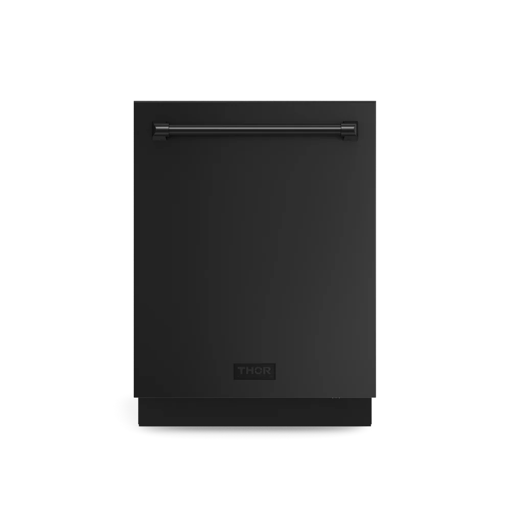 Thor Kitchen Gordon Ramsay DW24X8BA00BRZ Dishwasher, 24 inch Exterior Width, 49 dB Decibel Level, Fully Integrated, Stainless Steel (Interior), 8 Wash Cycles, 15 Capacity (Place Settings), 3 Loading Racks, Matte Black (Bronze Handle) colour