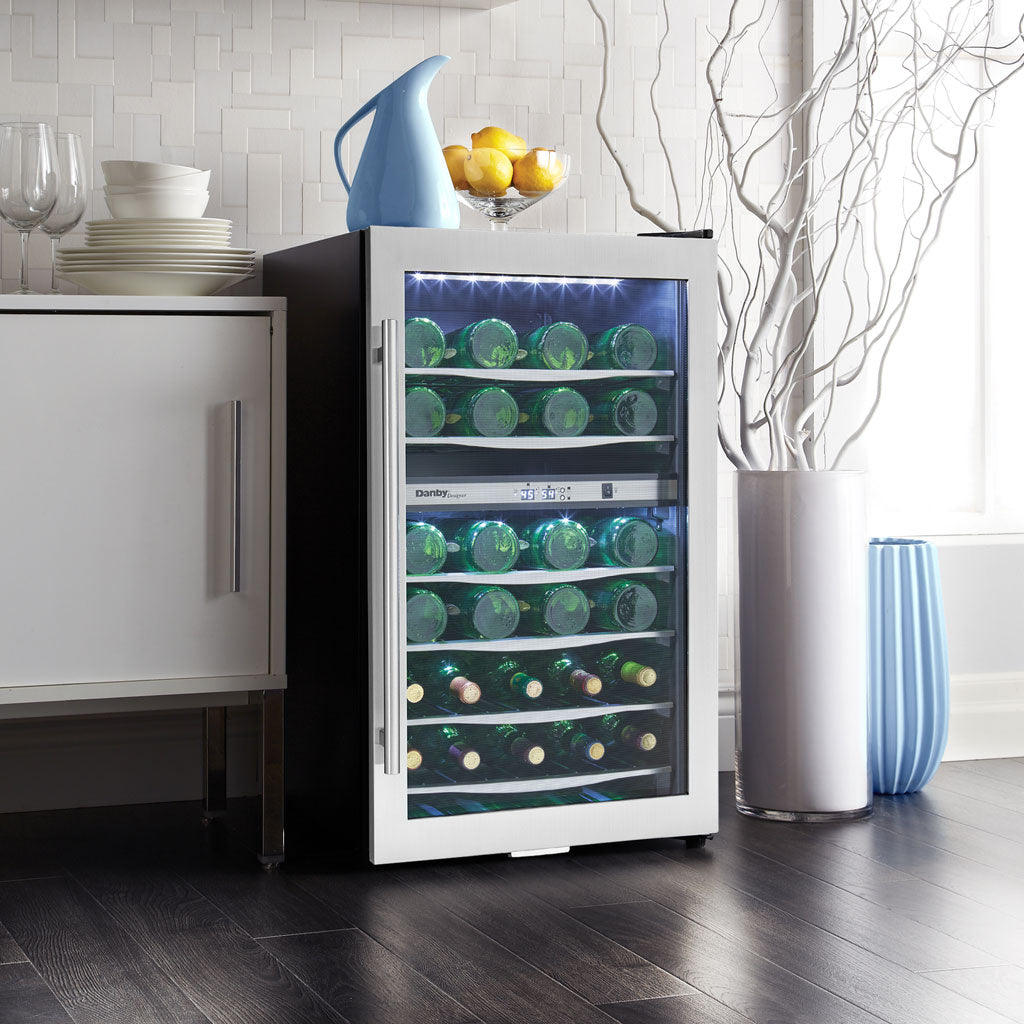Danby 38 Bottle Free-Standing Wine Cooler in Stainless Steel - (DWC040A3BSSDD)