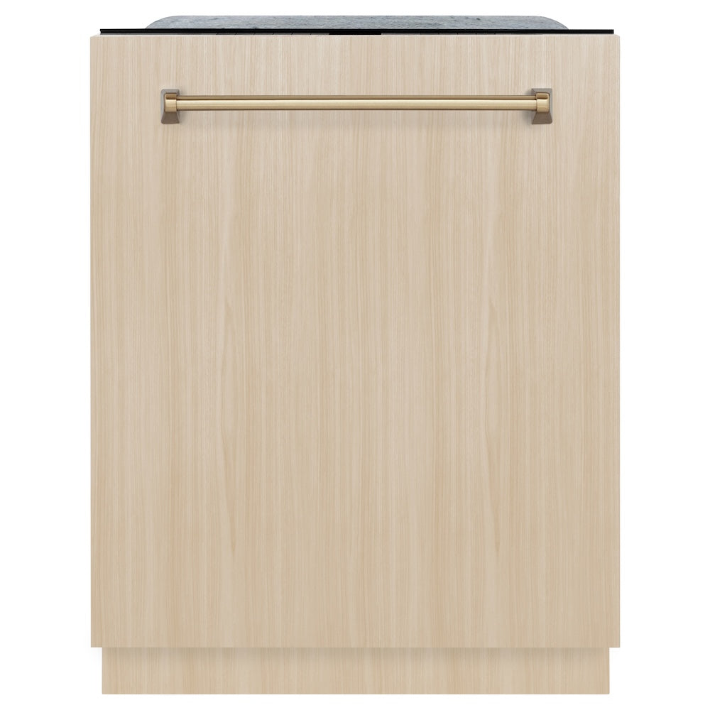 AutographEdition 24" Monument Series 3rd Rack Top Touch Control Tall Tub Dishwasher in Custom Panel Ready with Champagne Bronze Handle 45dBa - (DWMTZ24CB) -
