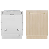 AutographEdition 24" Monument Series 3rd Rack Top Touch Control Tall Tub Dishwasher in Custom Panel Ready with Polished Gold Handle 45dBa - (DWMTZ24G) -