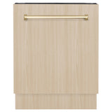 AutographEdition 24" Tallac Series 3rd Rack Top Control Built-In Tall Tub Dishwasher in Custom Panel Ready with Polished Gold Handle 51dBa - (DWVZ24G) -