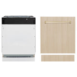 AutographEdition 24" Tallac Series 3rd Rack Top Control Built-In Tall Tub Dishwasher in Custom Panel Ready with Polished Gold Handle 51dBa - (DWVZ24G) -