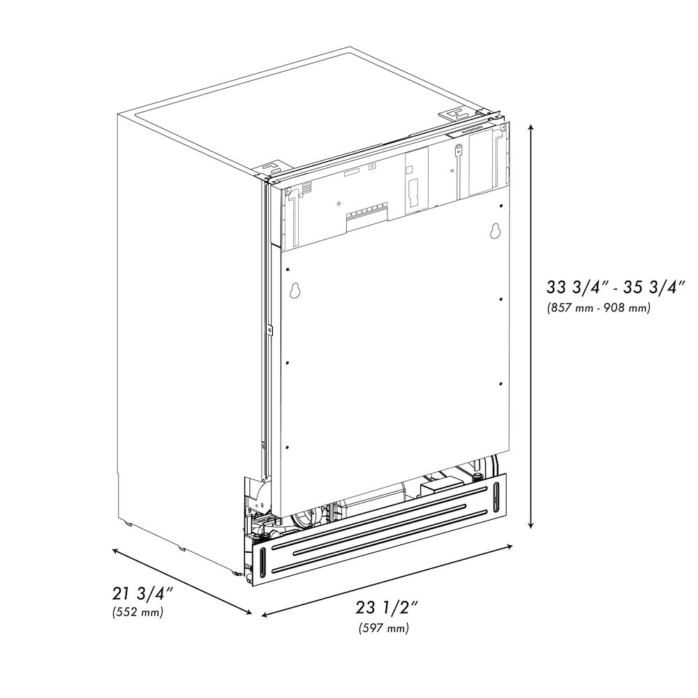 AutographEdition 24" Tallac Series 3rd Rack Top Control Built-In Tall Tub Dishwasher in Custom Panel Ready with Polished Gold Handle 51dBa - (DWVZ24G) -