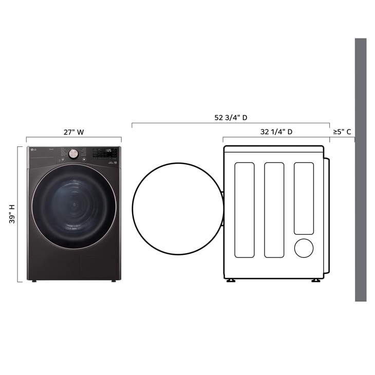 LG DLHC4002B Heat Pump Ventless Electric Dryer control panel