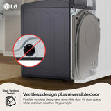 LG DLHC8402B ventless heat pump dryer sleek design infographic