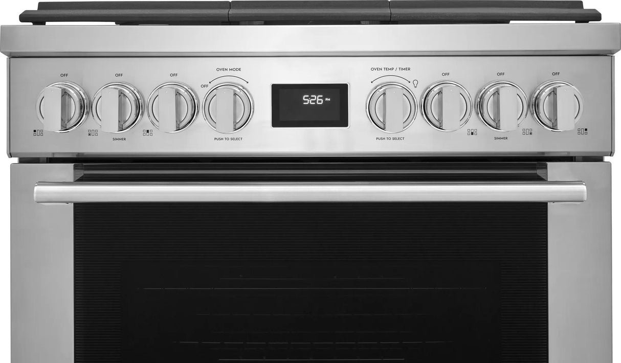 Electrolux 30" Front Control Freestanding Gas Range with Convection, 5 Burners, Stainless Steel - ECFG3068AS