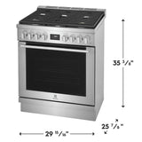 Electrolux 30" Front Control Freestanding Gas Range with Convection, 5 Burners, Stainless Steel - ECFG3068AS
