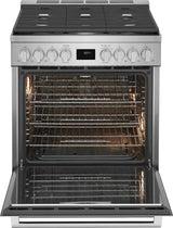 Electrolux 30" Front Control Freestanding Gas Range with Convection, 5 Burners, Stainless Steel - ECFG3068AS