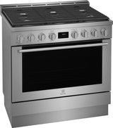 Electrolux 36" Front Control Freestanding Gas Range with Convection, 6 Burners, Stainless Steel - ECFG3668AS