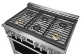 Electrolux 36" Front Control Freestanding Gas Range with Convection, 6 Burners, Stainless Steel - ECFG3668AS