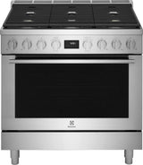 Electrolux 36" Front Control Freestanding Gas Range with Convection, 6 Burners, Stainless Steel - ECFG3668AS