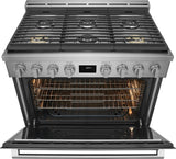 Electrolux 36" Front Control Freestanding Gas Range with Convection, 6 Burners, Stainless Steel - ECFG3668AS