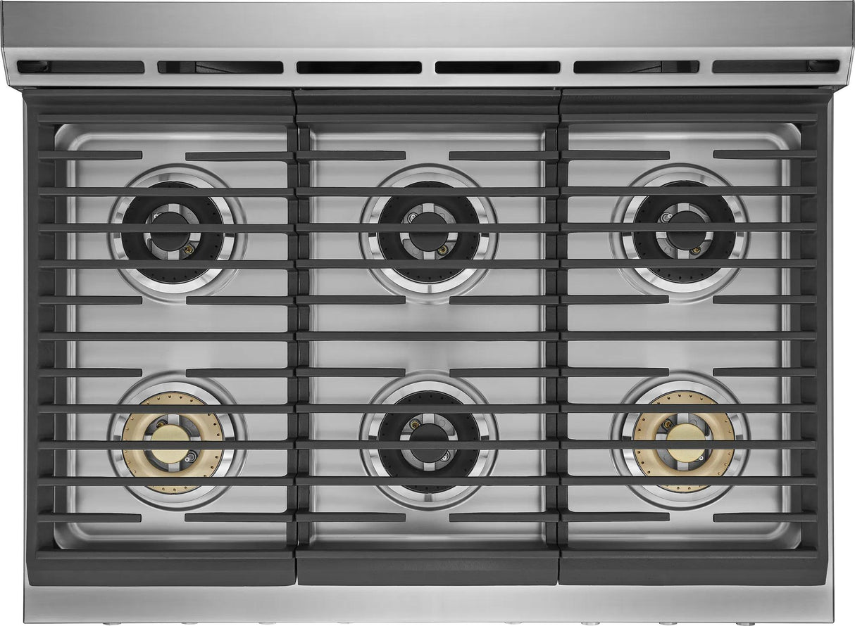 Electrolux 36" Front Control Freestanding Gas Range with Convection, 6 Burners, Stainless Steel - ECFG3668AS