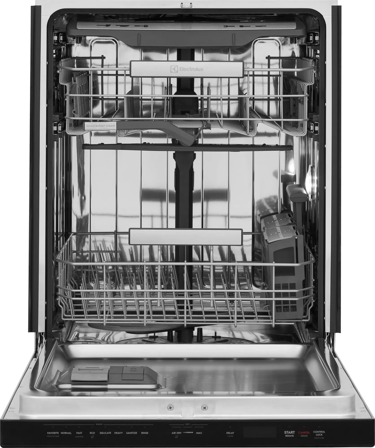 Electrolux EDSP4944CS dishwasher – door open, empty