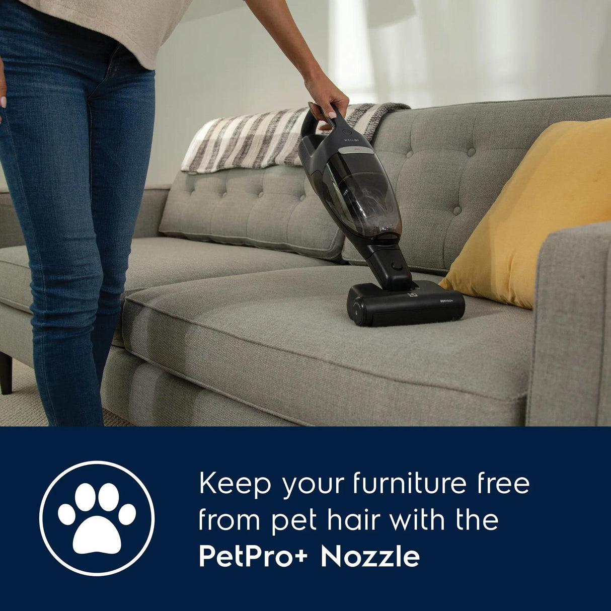 Electrolux WellQ7 Pet Cordless 2-in-1 Stick &amp; Handheld Vacuum with PetPro+ Nozzle, Indigo Blue