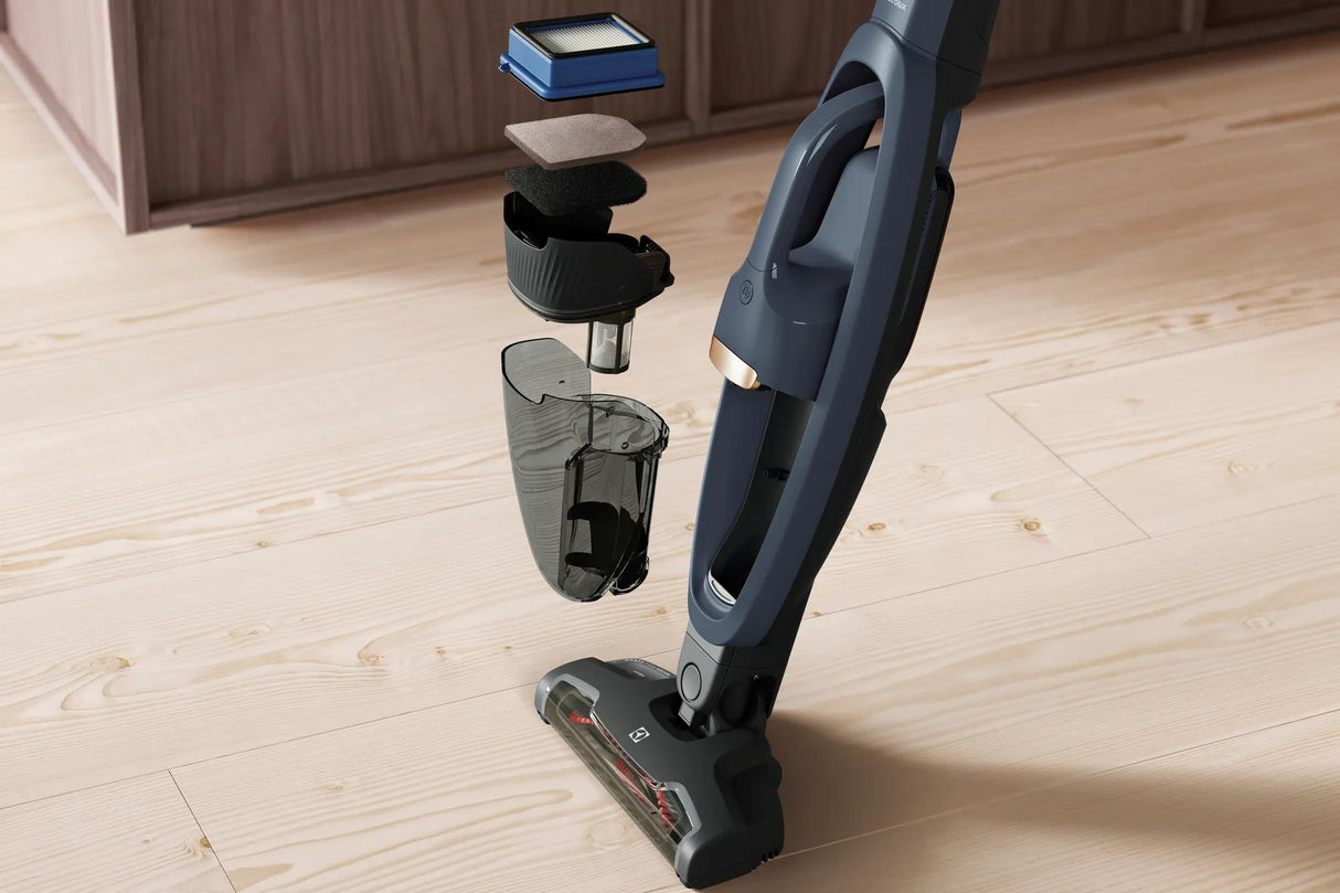 Electrolux WellQ7 Cordless 2-in-1 Stick &amp; Handheld Vacuum, 50-Min Runtime, Denim Blue