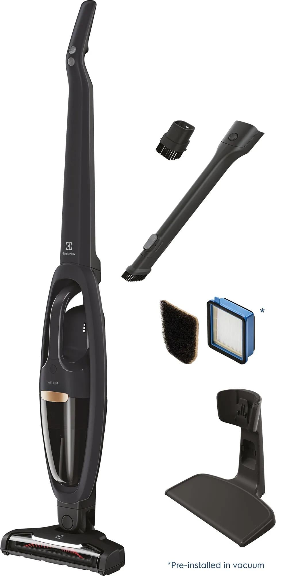Electrolux WellQ7 Cordless 2-in-1 Stick &amp; Handheld Vacuum, 50-Min Runtime, Granite Grey
