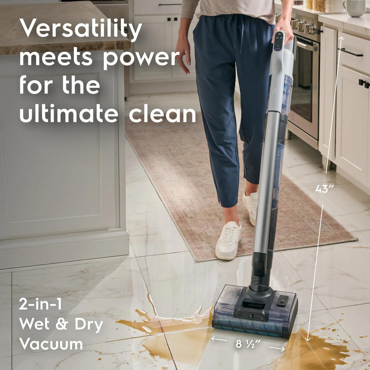 Electrolux 2-in-1 Cordless Wet &amp; Dry Vacuum with Self-Clean &amp; LED Display, Urban Grey