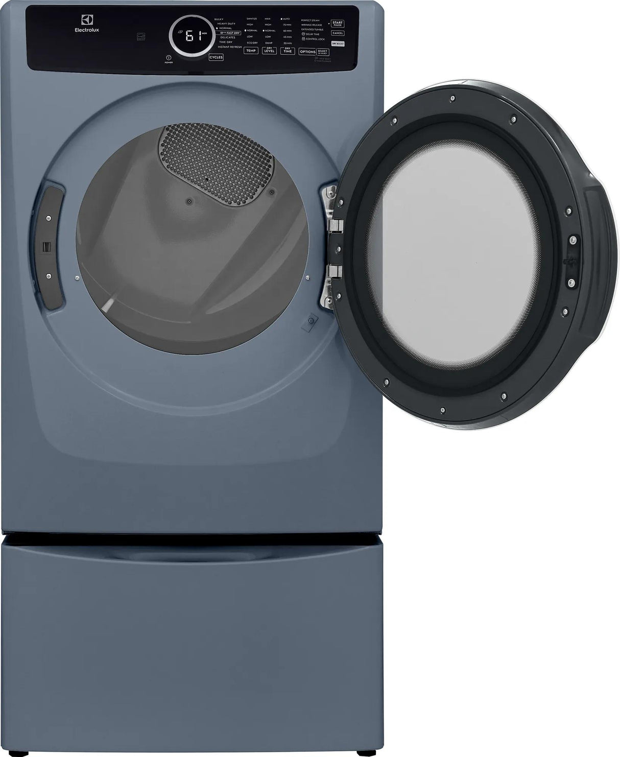 Electrolux 400 Series 8.0 Cu. Ft. Front Load Electric Dryer with Perfect Steam &amp; Instant Refresh, Denim Blue