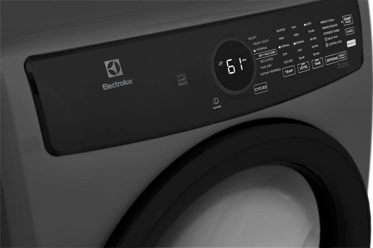 Electrolux 400 Series 8.0 Cu. Ft. Front Load Perfect Steam Electric Dryer with Instant Refresh – Titanium