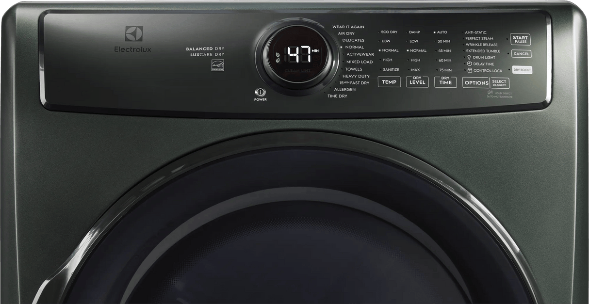 Electrolux 700 Series 8.0 Cu. Ft. Front Load Perfect Steam Electric Dryer with Balanced Dry & Instant Refresh – Alpine