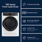 Electrolux 700 Series 8.0 Cu. Ft. Front Load Gas Dryer with Perfect Steam, LuxCare Dry &amp; Instant Refresh, Matte White