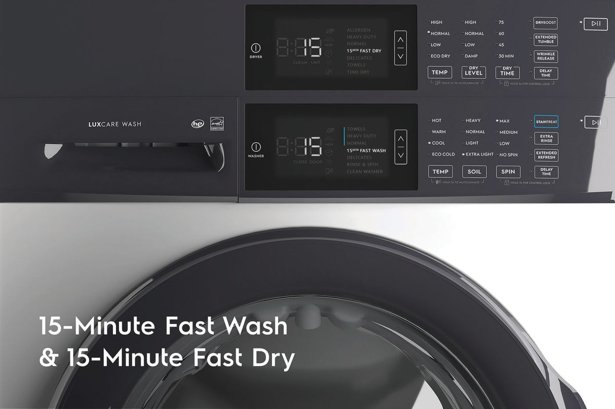 Electrolux Laundry Tower(TM) Single Unit Front Load 4.4 Cu. Ft. Washer & 8 Cu. Ft. Gas Dryer - (ELTG7300AW) - ELECTROLUX