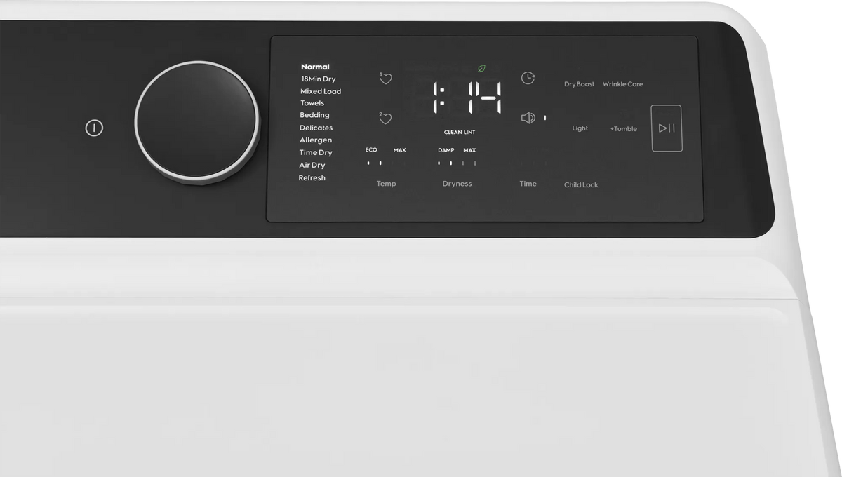 Electrolux ELVE7400AW electric dryer - control panel detail