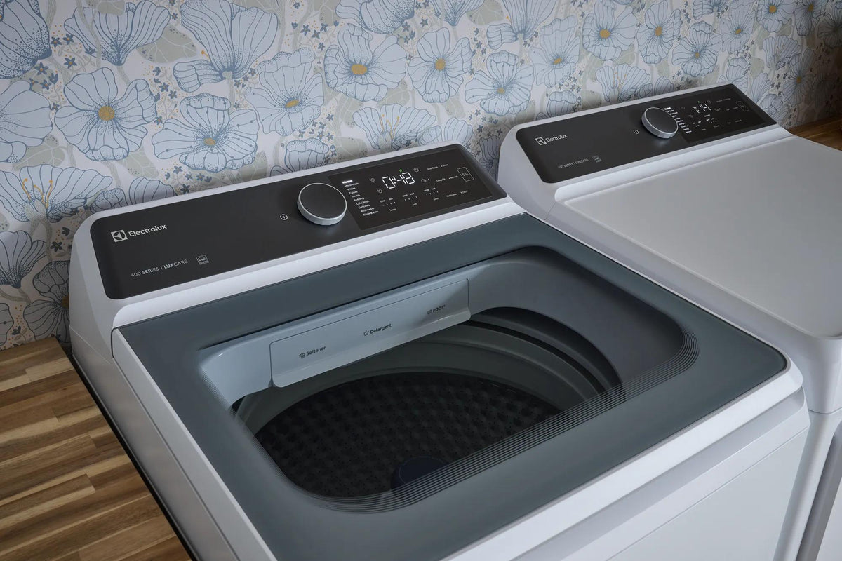 Electrolux ELVE7400AW dryer and matching washer in a laundry room
