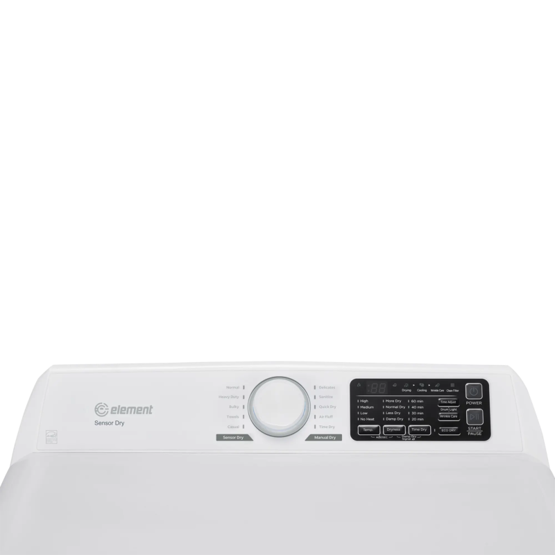 Element 7.5 cu. ft. Electric Dryer - White, ENERGY STAR (ETD7527EBW) - (ETD7527EBW) - ELEMENT APPLIANCE