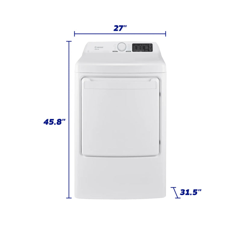 Element 7.5 cu. ft. Electric Dryer - White, ENERGY STAR (ETD7527EBW) - (ETD7527EBW) - ELEMENT APPLIANCE